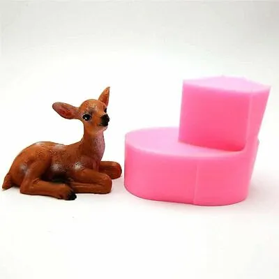 1pc Deer Animal Silicone Molds Decorating Pudding Plaster Mold Concrete Making C • $21.38