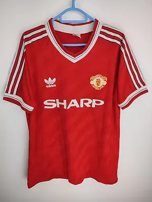 Vintage Manchester United 1987-88 Home  FOOTBALL Kit SHIRT SOCCER JERSEY Size M • $119.99