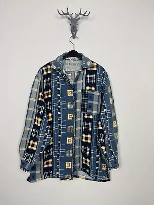 Navajo Inca Tribal Soft Warm 90s Geometric Cowgirl Pattern Western Shirt Size 38 • £12.99