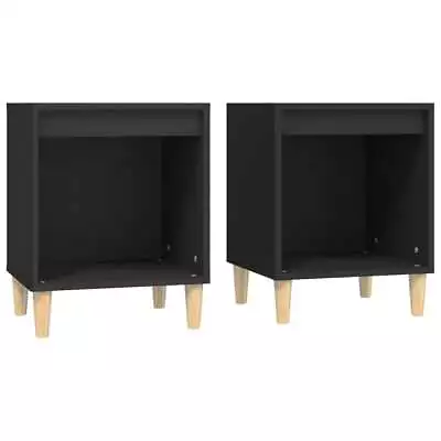 2x Bedside Tables Set Drawers Storage Side Lamp Cabinets Wooden Nightstand Black • $65.91