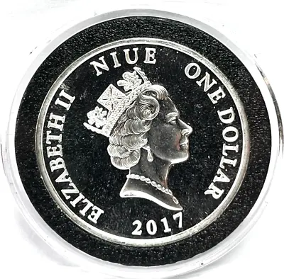$15.50 • Buy 2017 Elizabeth II Niue One Dollar Guardian Angel 1 Ozt Fine Silver Coin