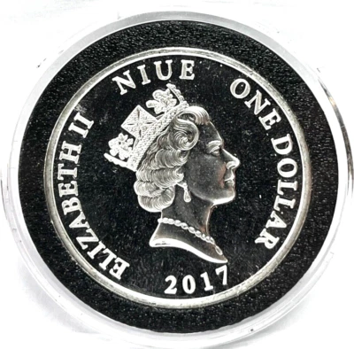 $15.50 • Buy 2017 Elizabeth II Niue One Dollar Guardian Angel 1 Ozt Fine Silver Coin