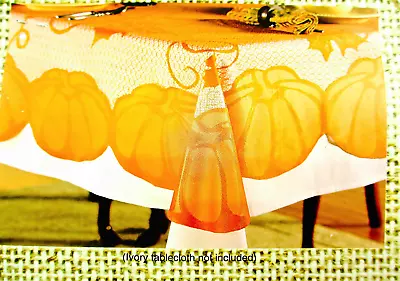 Autumn Pumpkin Lace TableclothOrangePumpkins.60  X 84  • $14.99