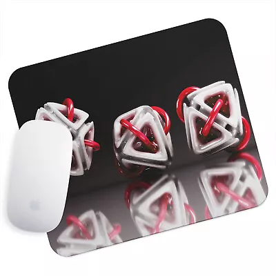 UK Seller Anti-Slip Gamimg Mouse Pad Mat PC Laptop  3D Red Black Shapes • £5.99