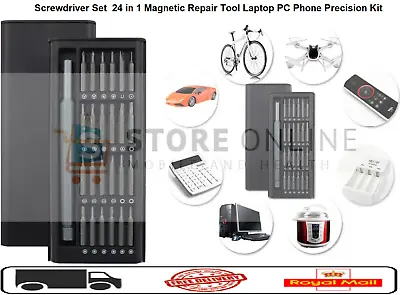 Screwdriver Set 24 In 1 Magnetic Repair Tool Laptop PC Phone Precision Kit • £6.23