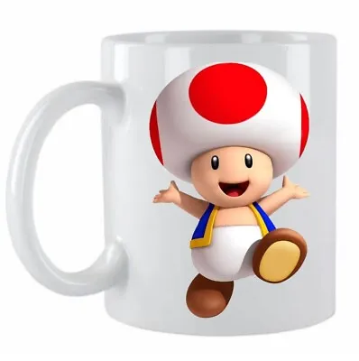 Personalised Memory Lane Mario Bro Toad White  Ceramic Coffee Mug Gift Boxed  • £6.95