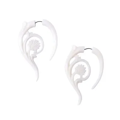 £23.13 • Buy Fake Ear Stretcher Earrings Bone Floral Vine Tribal Cheater - 81stgeneration