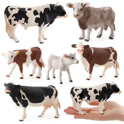 Zoo Farm Fun Toys Model Cow Simulated Animal Plastic Models Educational Toys YT • £4.20