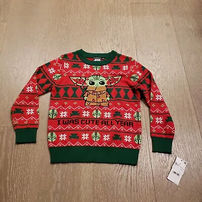$9.99 • Buy Star Wars Baby Yoda 4T Boy  I Was Cute All Year  Christmas Sweater Youth B1