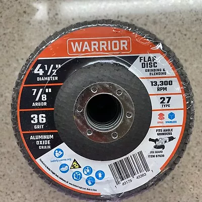 Lot Of 38 - Warrior Flap Disc 4 1/2” X 7/8” 36 Grit Type 27 Aluminum Oxide Grain • $100