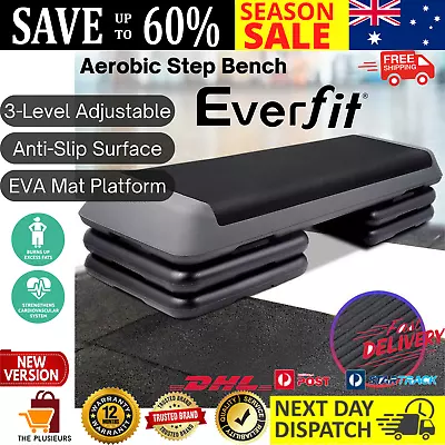 Everfit Aerobic Step Exercise Stepper Riser Steps 110cm Gym Cardio Home Fitness • $94.80