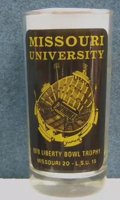 1979 Mizzou Tigers Drink Glass  1979 University Of Missouri  Sched-LIBERTY BOWL • $22