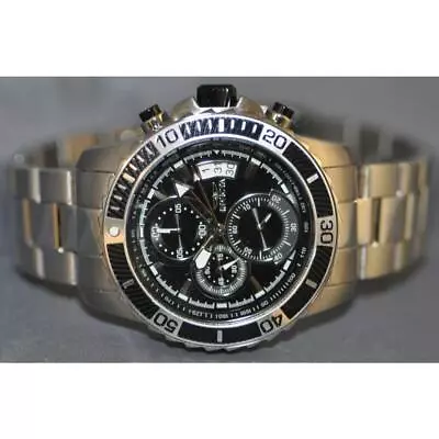 Invicta Men's Pro Diver SCUBA 45mm Black Chronograph Stainless Steel Watch 22412 • $89.99