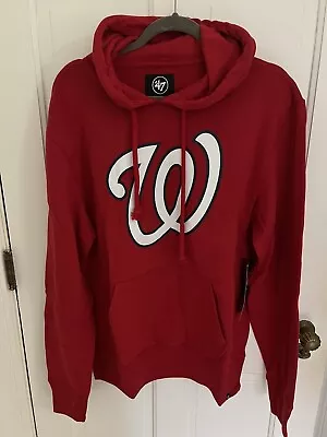 Washington Nationals 47 Brand Adult Sized Large Red Sweatshirt Hoodie NWT • $29.95