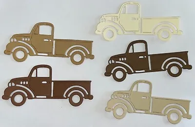 💙 5 VINTAGE TRUCK Cardstock Paper Die Cut Embellishments .. • $3.85