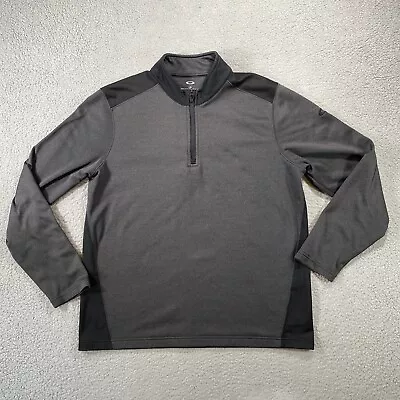 Oakley Mens Large 1/4 Zip Golf Pullover Sweatshirt Black • $19.50