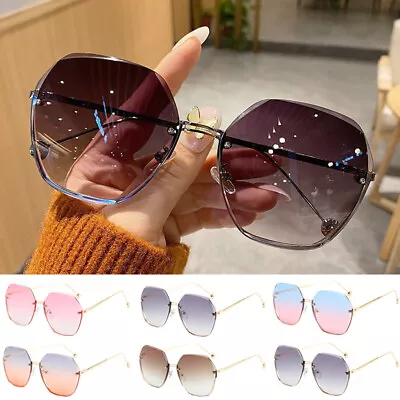 $5.39 • Buy Women Gradient Sunglasses Metal Curved Temples Sun Glasses Cycling Female UV400