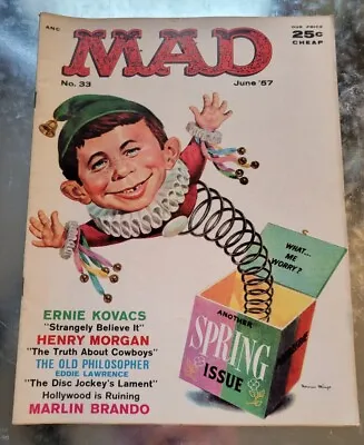 *RARE* Mad Magazine #33 - Fine Classic Early Mad! Ernie Kovacs Brando June 1957 • £80.39