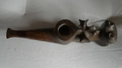 £7 • Buy Vintage ETHNIC AFRICAN? Carved HIPPOPOTAMUS FACE Wooden Pipe,CAN BE USED UNUSED