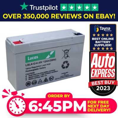 £19.75 • Buy LUCAS 6V 12Ah RECHARGEABLE BATTERY