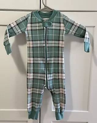 Hanna Andersson 100% Organic Cotton Zip-Up Sleeper Pajama Size 80 US 18 To 24 Mo • $14.50