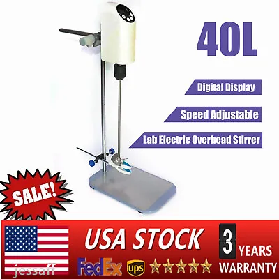 40L Lab Electric Overhead Stirrer Mixer Agitator Homogenizer + Digital Display • $109.25