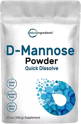 D Mannose Powder 12 Ounces Pure Mannose Supplement Quick Water Soluble Suppo • $43.60