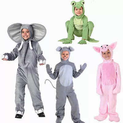 Child Elephant Costume Animal Book Week Zoo Party Boys Girls Halloween Jumpsuit • $24.45