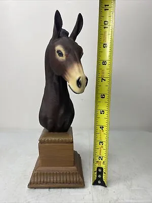 Horse Mule Head Dark Brown Statue Wood Base Cowboy Marketplace Artist Estevez • $55