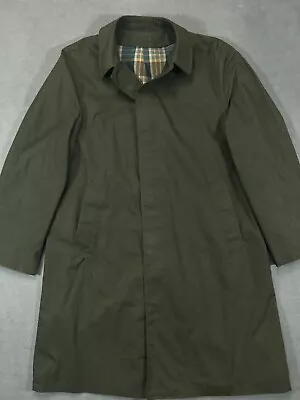 Towncraft Plus Trench Coat Womens Medium Green Button Up Jacket Ladies Vintage • $23.99