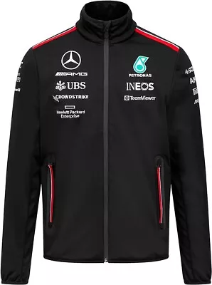 Mercedes AMG Petronas F1 Team Softshell Jacket Black Men's 2023 Free UK Shipping • £50