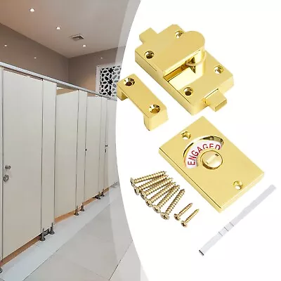 Bathroom Indicator Bolt Vacant Engaged Privacy WC Toilet Door Lock Satin Brass • $27.77