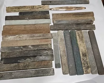 Lot Of 26 Vintage Antique Sharpening Stones Hone Lot Tool Knife Sharpen Tools • $19.99