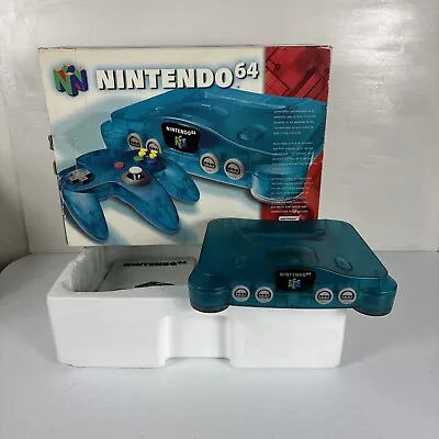 Nintendo 64 Game Console Ice Blue In Box • $579.99