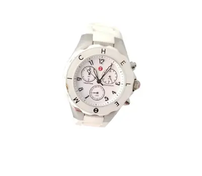 Michele White Jelly Band White Dial Chronograph Watch  6.5  - 8.25  • $200