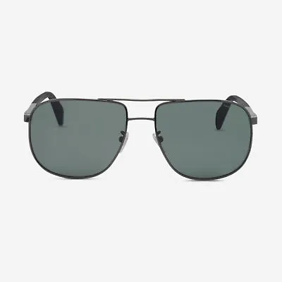 £342.38 • Buy Chopard Gunmetal & Grey, Green Aviator Sunglasses 95217-0515