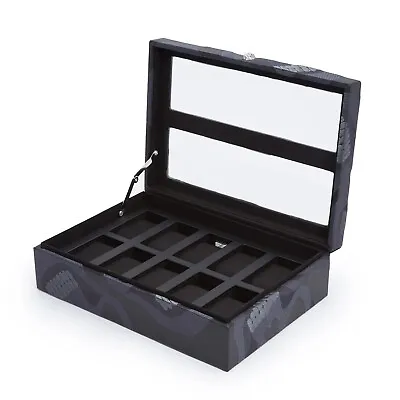 WOLF Black Memento Mori 10 Piece Watch Box 493502. RRP £305 • $326.34