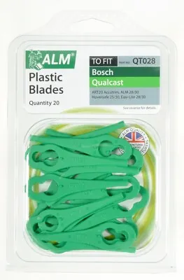 ALM QT028 Qualcast Easi-Lite 28/30 Bosch Lawnmower Plastic Blades X 20pk • £5.49