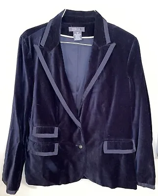 VTG George ME Designs Tuxedo Blazer Mark Eisen Vintage Velvet Black Sz 16 Lined • $20