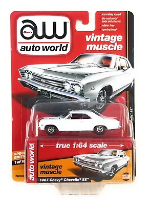 1967 Chevy Chevelle SS White 1:64 Vintage Muscle Model By Auto World AW64132B • $8.99