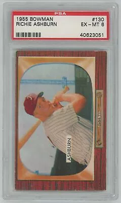 1955 Bowman #130 Richie Ashburn Phillies Psa 6 Ex-mt • $1.99