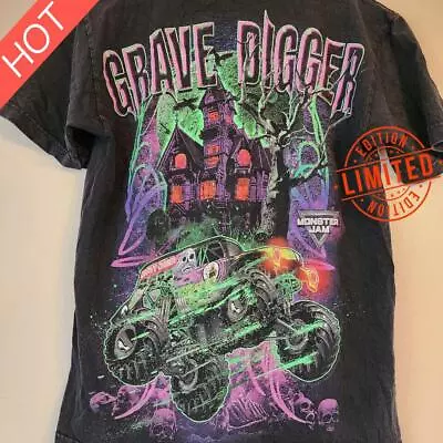 Vintage 1988 Grave Digger Race Team Monster Truck Shirt Black S-3XL • $26.98