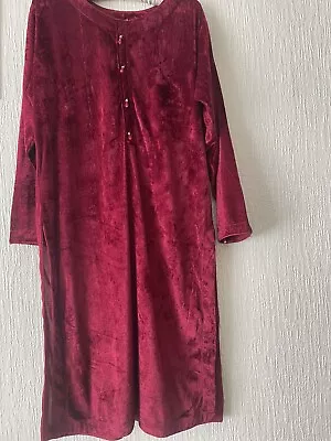 2 Piece Maroon Velvet Suit Size L Soft Touch Worn For An Hour Only • £8