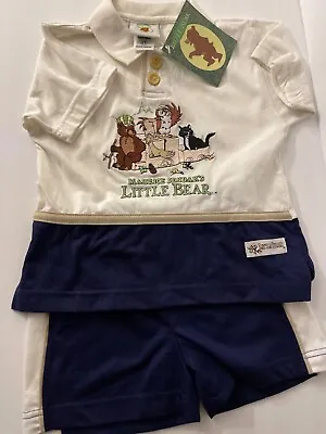 Little Bear Maurice Sendak Duck Owl Cat Shirt Shorts Set New Embroidered Polo G2 • $120.60