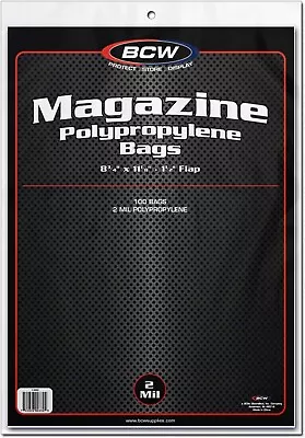 100 Standard Regular Size Magazine Sleeves Bags Pack Storage Protector • $17.99