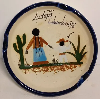 Ash Tray Mexico Cactus Woman Boy  Ixtapa & Zihuatanejo Signed Ashtray • $12.99