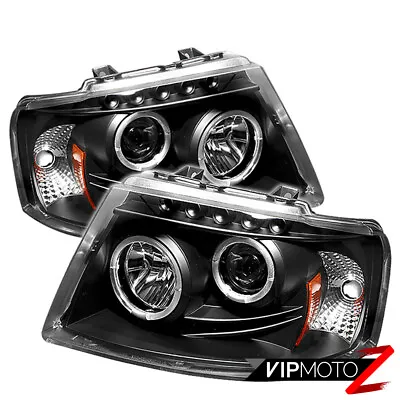 03-06 Ford EXPEDITION Halo Angel Eyes LED Projector Black Headlight Signal Lamp • $158.64