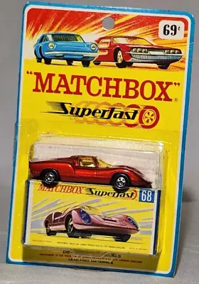 MATCHBOX SuperFast 68  Red Porsche 910 LESNEY Rare Blister Packaging Near Mint • $45
