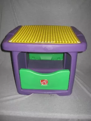 HTF Step 2 Purple Building Block Table With Mega Bloks Storage Play Set • $69.99