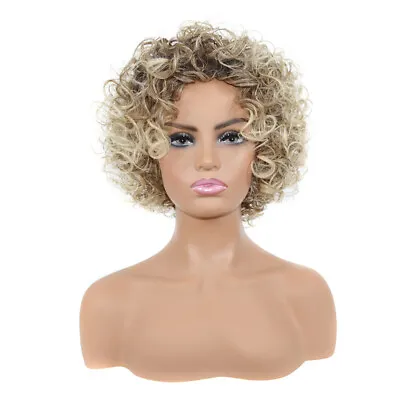  Short Golden Wig Woman Wigs Rocker Curly Fashion Women's Bangs • $16.91
